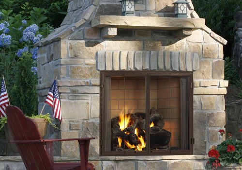 Castlewood Outdoor Wood Fireplace